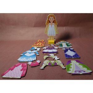 PRINCESS ELISE Melissa & Doug Magnetic Dress-Up Wooden Paper Doll 19 Pc Clothes